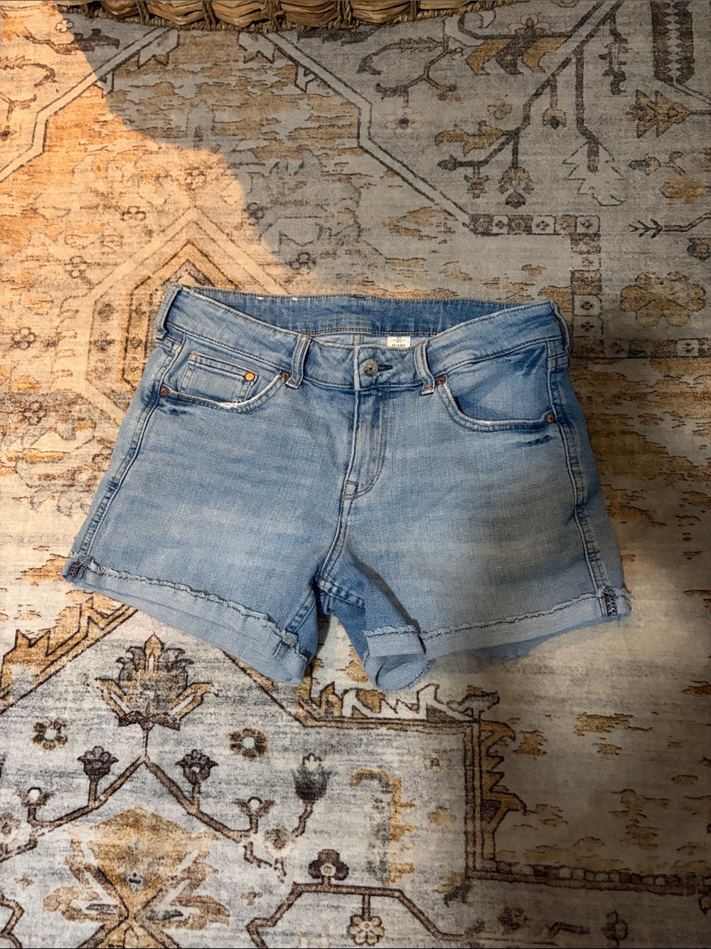 H&M Light Wash Denim Cutoff Shorts